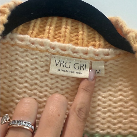 VRG GRL Striped Knit Cardigan Sweater - Picture 4 of 5